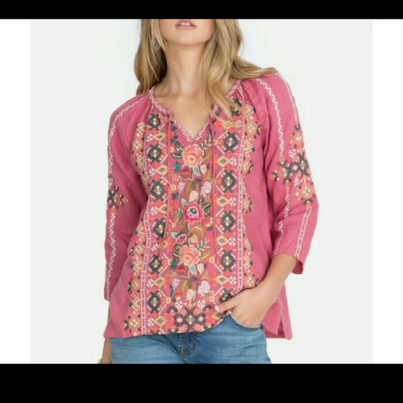 NWT Johnny Was Rose Linen Top XS Chandra New - Picture 5 of 7